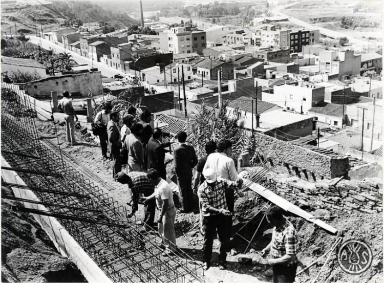 Visita d'obres de l'alcalde i regidors. Sabadell