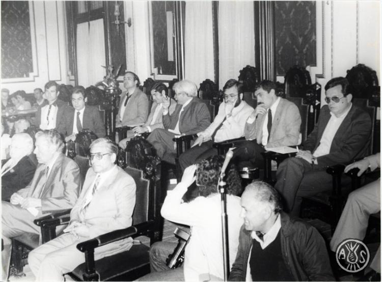 Presa de possessió de l'alcalde i regidors. Eleccions municipals de maig del 1983. Sabadell