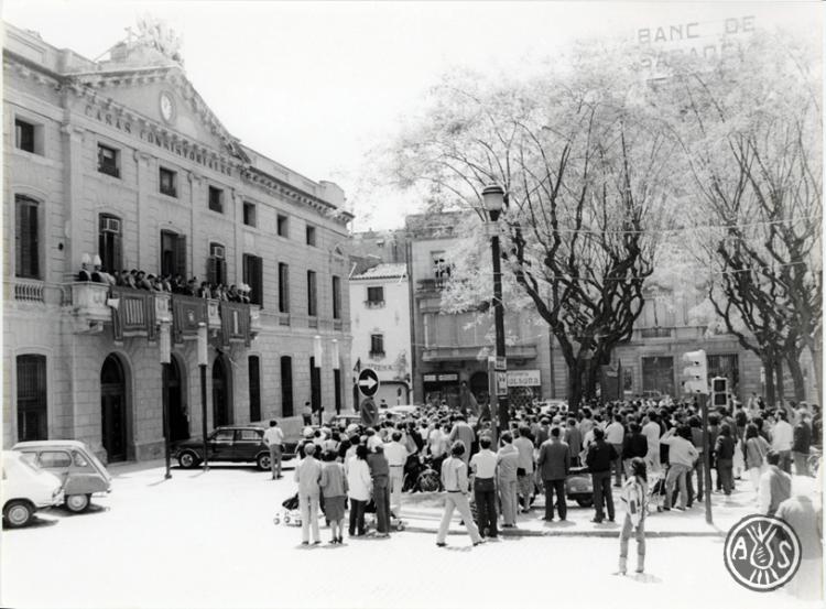 Presa de possessió de l'alcalde i regidors. Eleccions municipals de maig del 1983. Sabadell