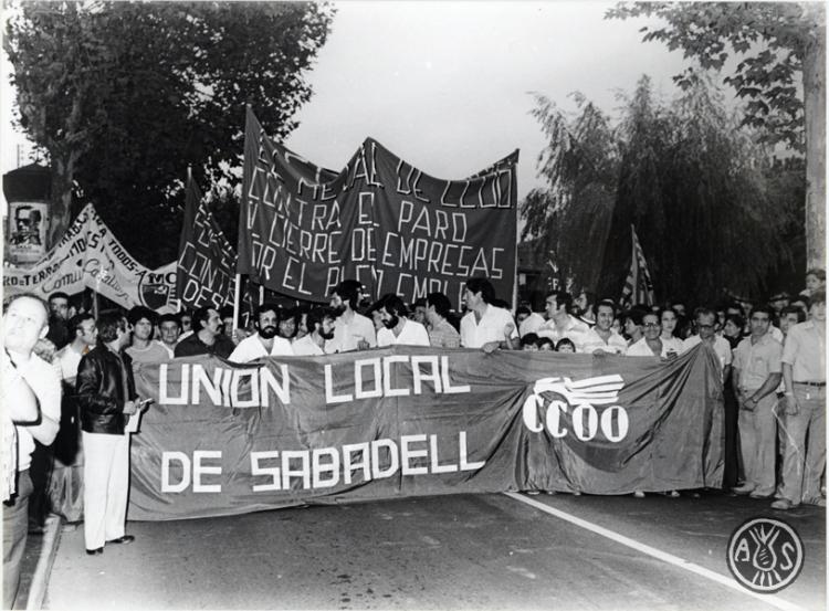 Manifestació del sindicat CCOO. Sabadell