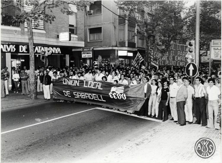 Manifestació del sindicat CCOO. Sabadell