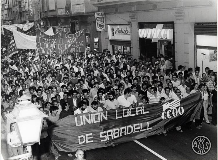 Manifestació del sindicat CCOO. Sabadell