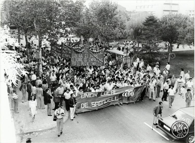 Manifestació del sindicat CCOO. Sabadell
