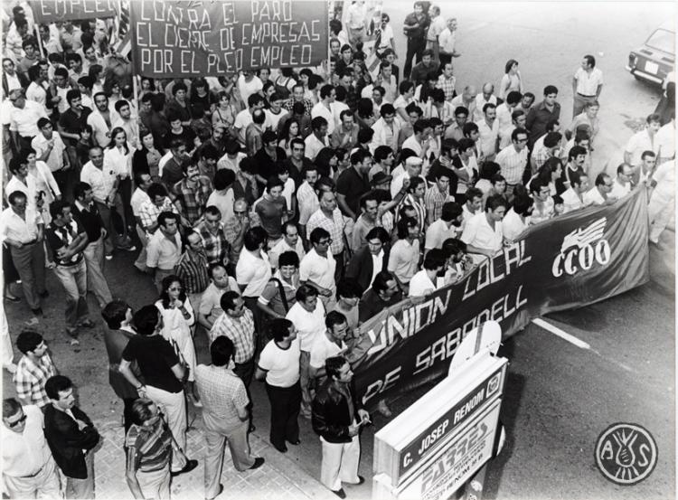 Manifestació del sindicat CCOO. Sabadell