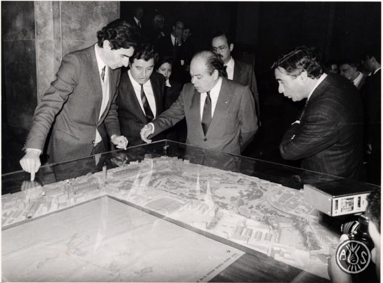 Visita de Jordi Pujol (president de la Generalitat) a Sabadell