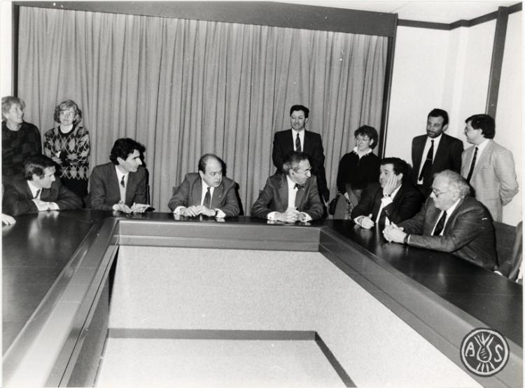 Visita de Jordi Pujol (president de la Generalitat) a Sabadell