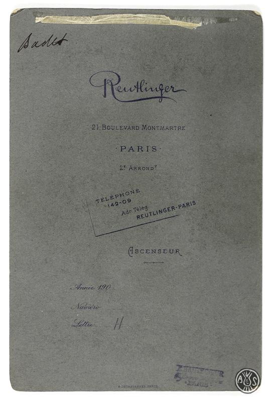 Retrat d'estudi de l'actriu francesa Régina Badet. París.