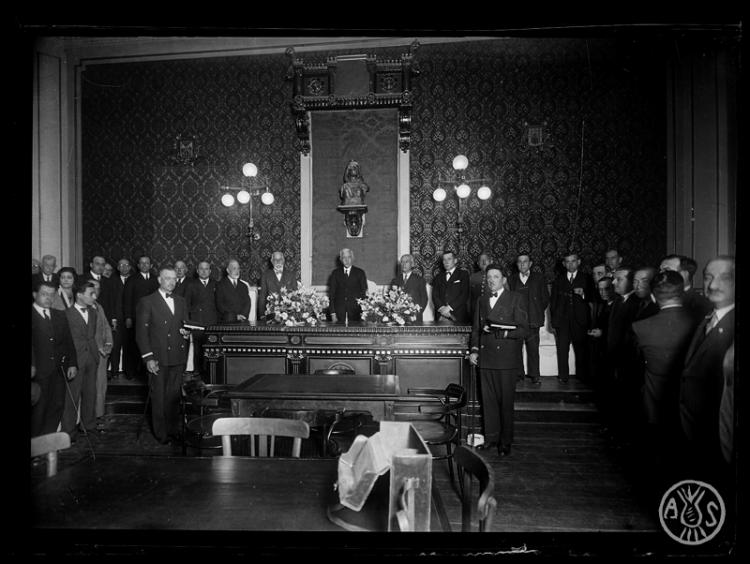 Visita de Francesc Macià i Llussà, persident de la Generalitat, a Sabadell