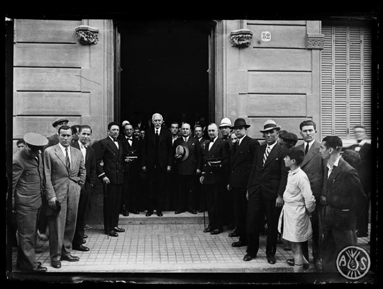 Visita de Francesc Macià i Llussà, persident de la Generalitat, a Sabadell