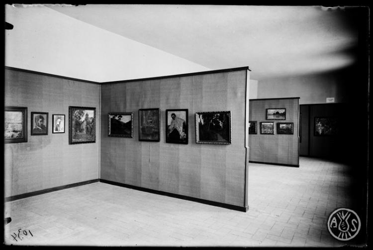 Sala de belles arts del Museu d'Història el dia de la seva inauguració. Sabadell