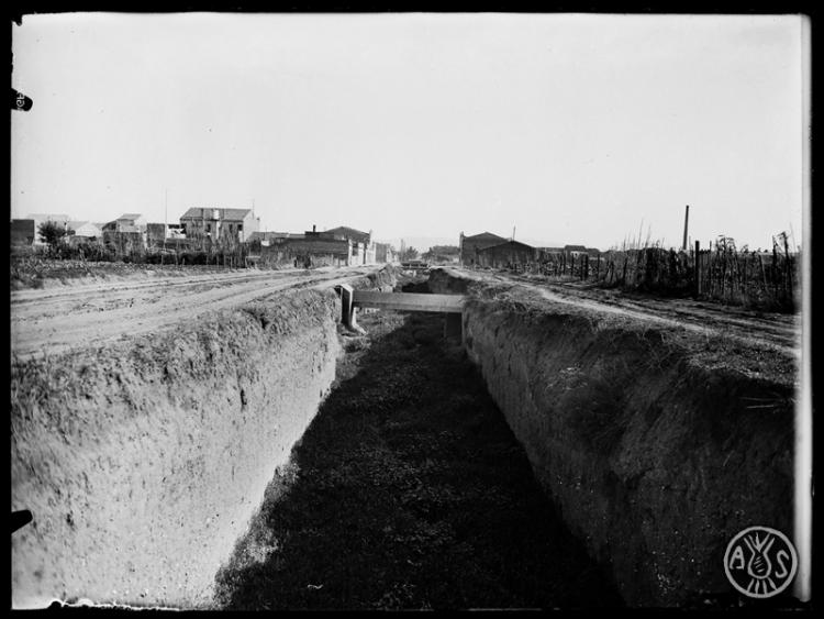 La Riereta en procés de canalització. Sabadell