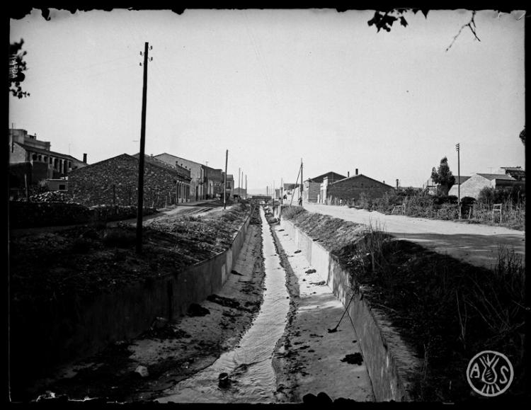 La Riereta en procés de canalització. Sabadell