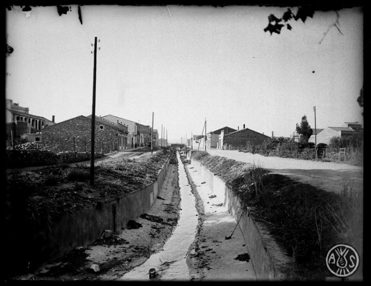 La Riereta en procés de canalització. Sabadell