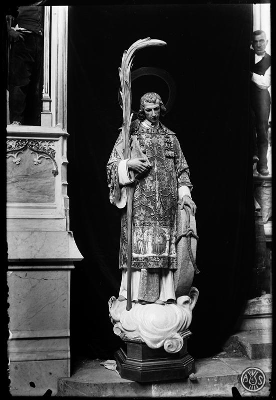 Imatge de Sant Fèliu, patró de Sabadell, a l'altar major de l'església del mateix nom