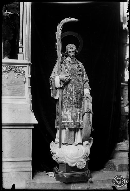 Imatge de Sant Fèliu, patró de Sabadell, a l'altar major de l'església del mateix nom