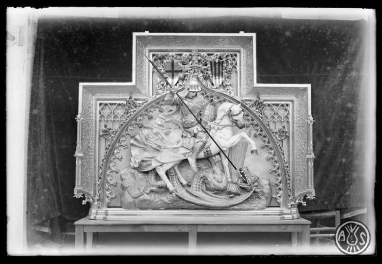 Altar de Sant Jordi matant el drac. Església de Sant Feliu. Sabadell