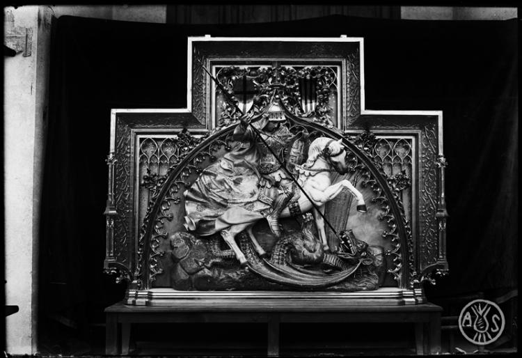 Altar de Sant Jordi matant el drac. Església de Sant Feliu. Sabadell