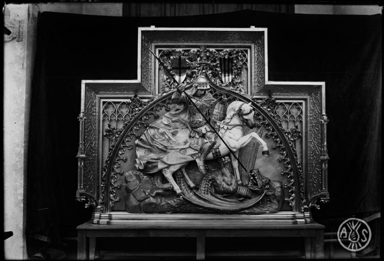 Altar de Sant Jordi matant el drac. Església de Sant Feliu. Sabadell