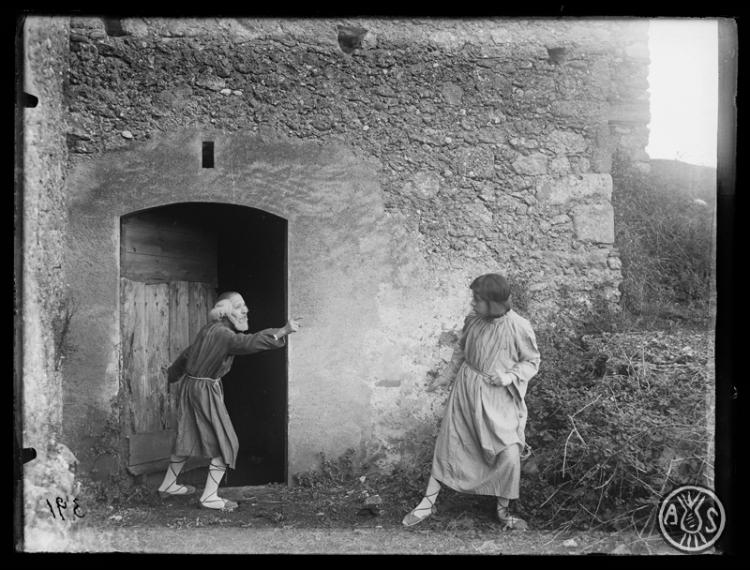 Representació d' Els Pastorets, a la masia de Can Vilar. Sabadell