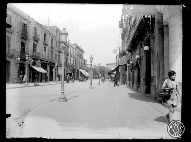 La Rambla de Sabadell abans de plantar els plataners. Sabadell