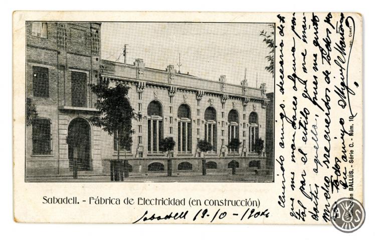 Sèrie C. Núm. 10. Sabadell. Fábrica de electricidad en construcción