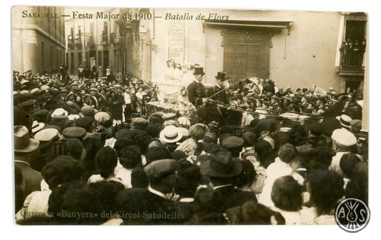Sabadell. Festa Major de 1910. Batalla de les flors