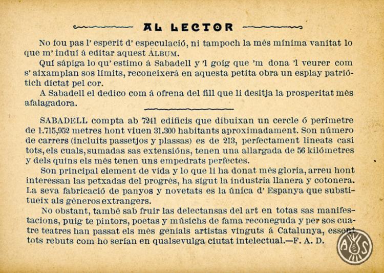 Àlbum Guia Artístich y Anunciador de Sabadell.