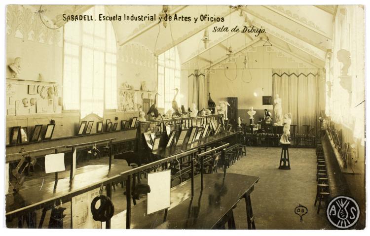 [Sabadelll. Escuela industrial de artes y oficios. Sala de dibujo]