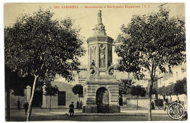 [292. Sabadell. Manumento a Baldomero Espartero. T.T.]