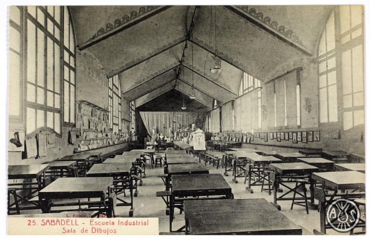 [25- Sabadell. Escuela Industrial. Sala de dibujo]