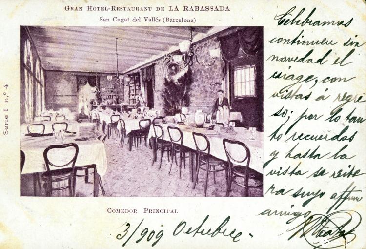 Serie I nº 4 Gran-Hotel Restaurant de la Rabassada Sant Cugat del Vallés (Barcelona). Comedor principal.