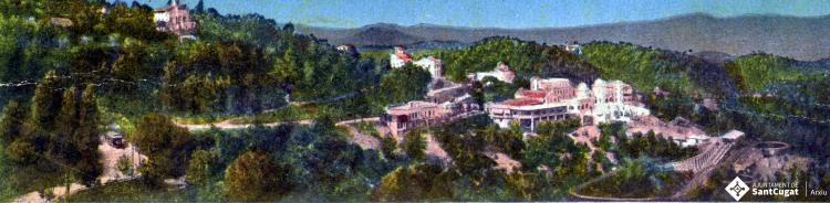 Vista panoràmica del Casino i del Gran Hotel de la Rabassada.