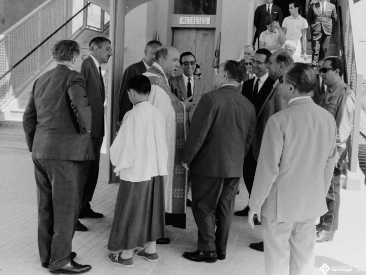 Visita institucional i benedicció de l'estació de ferrocarrils de Sant Joan.