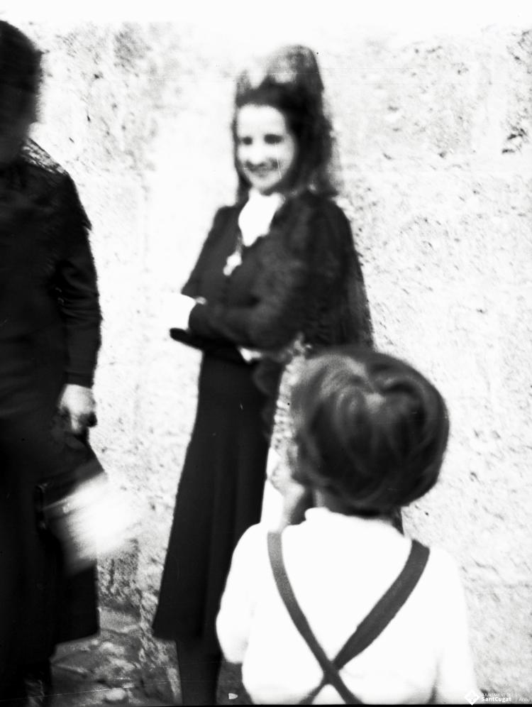 Benedecció de les campanes Severa, Juliana i Semproniana, per reposició de les campanes que durant la Guerra Civil van ser foses per ser convertides en material de guerra. 8 de setembre de 1940.
