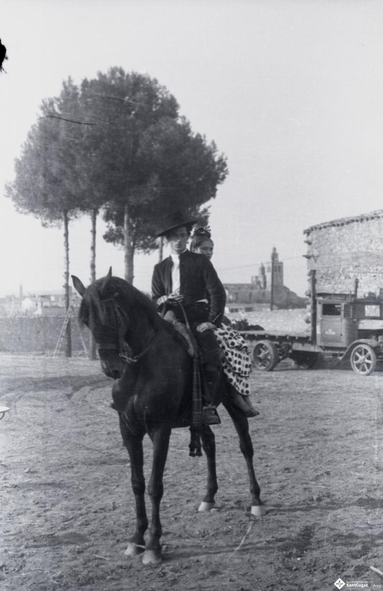 Fira de setembre. Eva i Ramon Sagalés a cavall.