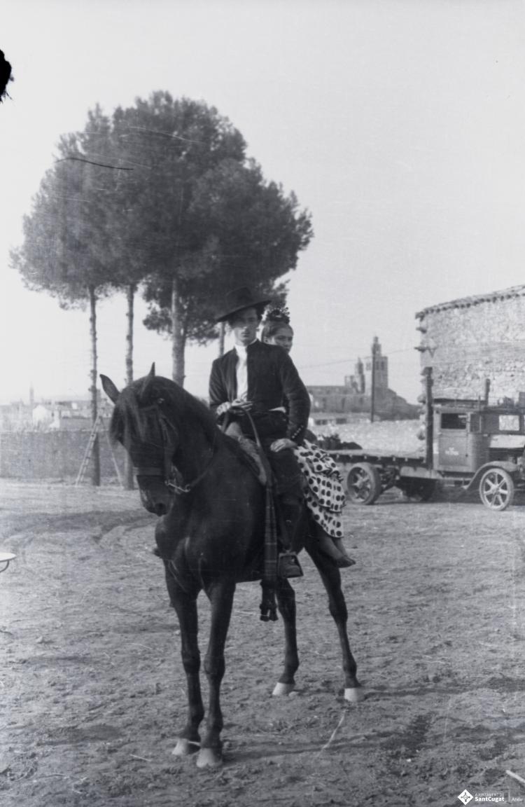 Fira de setembre. Eva i Ramon Sagalés a cavall.
