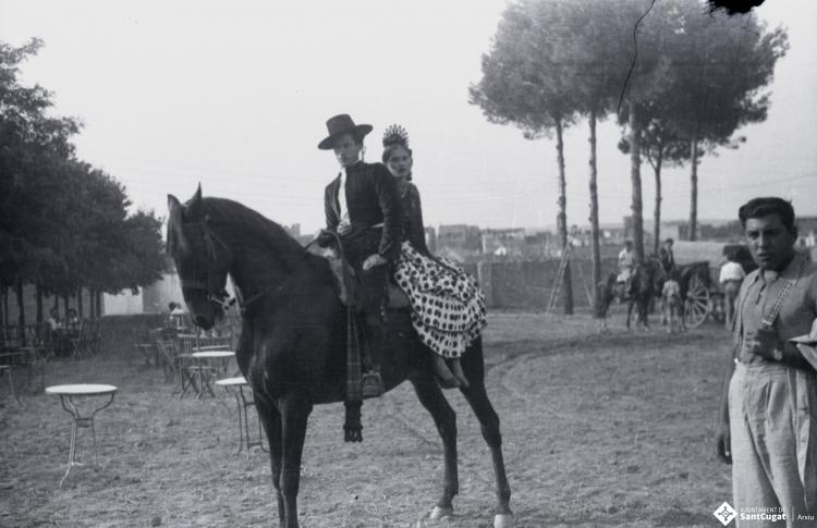 Fira de setembre. Eva i Ramon Sagalés a cavall.