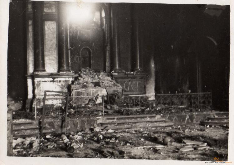 Crònica gràfica; Incendis edificis religiosos: Església de Santa Maria