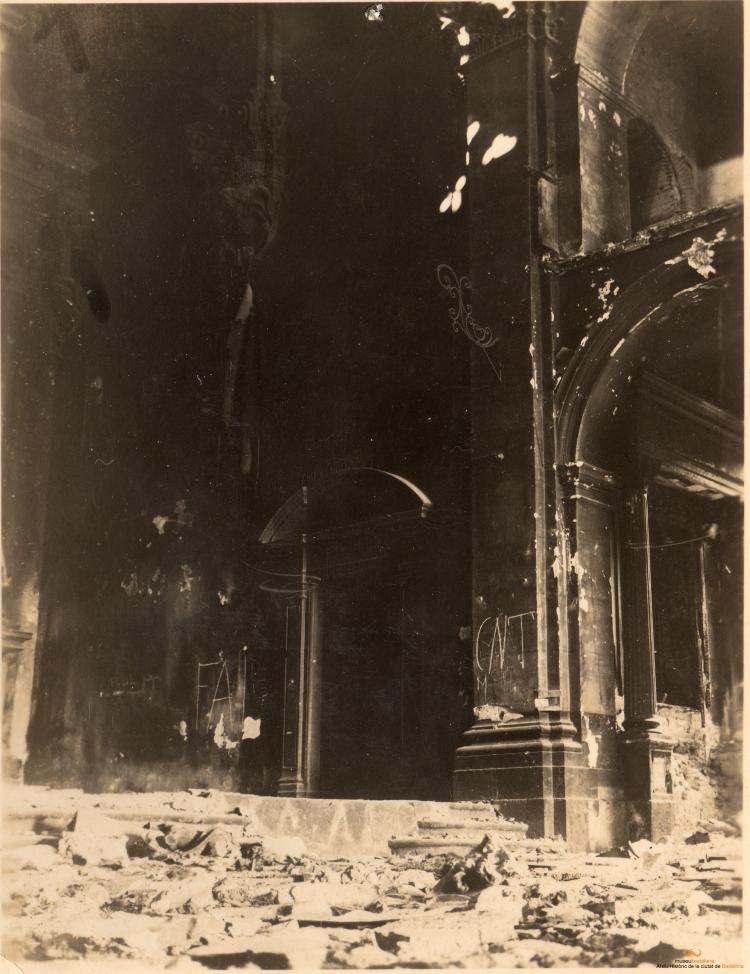 Crònica gràfica; Incendis edificis religiosos: Església de Santa Maria