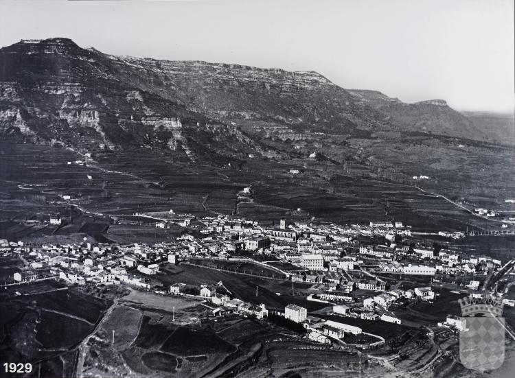 Vista aèria de Centelles, presa des del sud-est