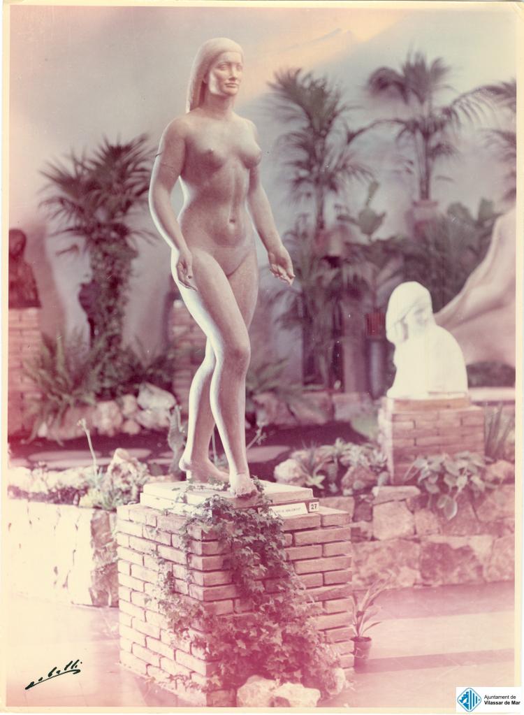 Exposició de plantes, homenatge a l'escultor Enric Monjo a la sala d'actes de Florimar durant la Festa Major, 23 a 26 de juny de 1958