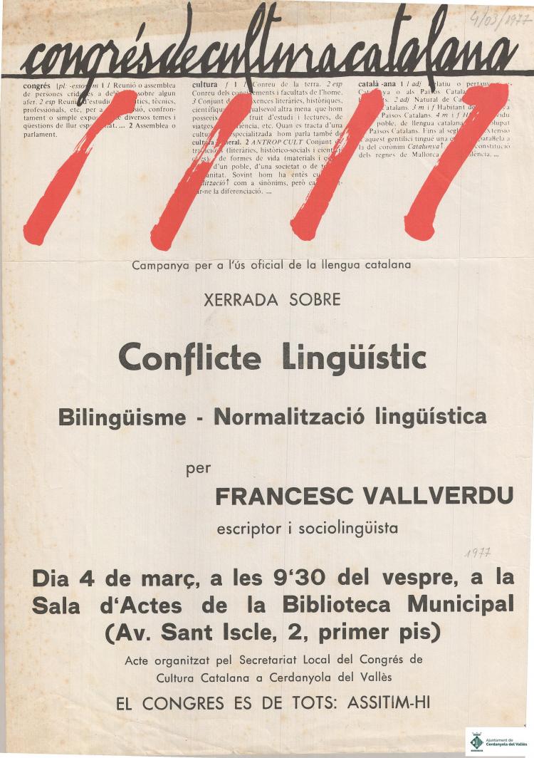 Congrés de Cultura Catalana. Conflicte lingüistic