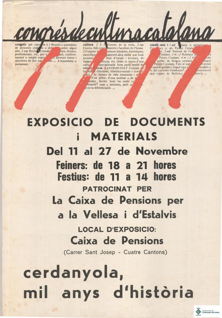 Congrés de Cultura Catalana. Cerdanyola mil anys d'història