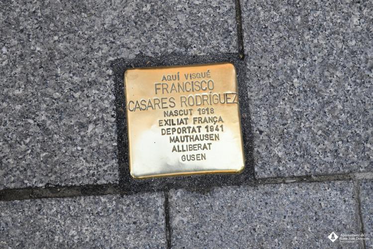 Stolperstein. Reconeixement a Francisco Casares.