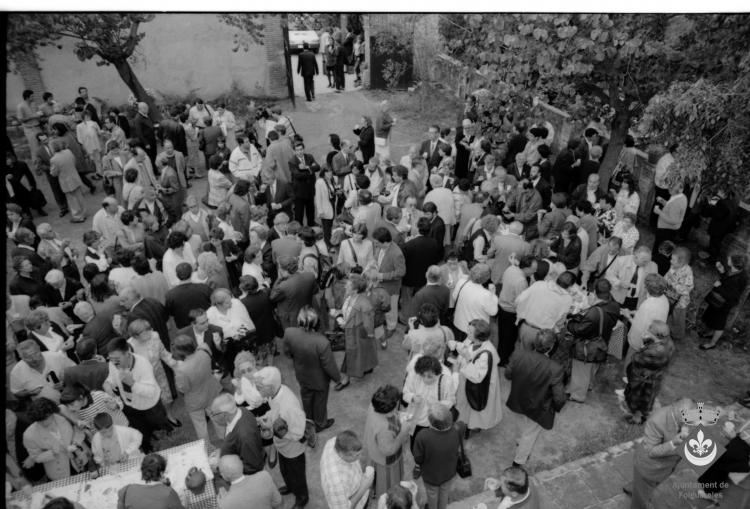 Festa Verdaguer a Vil·la Joana. Inauguració del monument de l'Àlbula. Pasqual Maragall, alcalde de Barcelona, i Gil Orriols, alcalde de Folgueroles