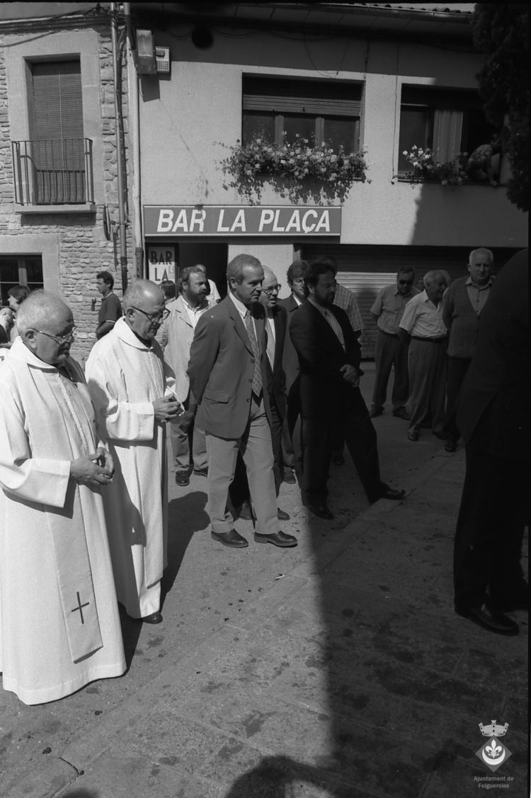 Processó de la Verge dins els actes de la Festa Major. Gil Orriols, alcalde de Folgueroles
