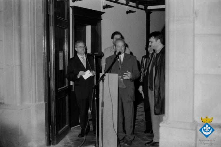 Parlaments dins la Festa Verdaguer. Gil Orriols, alcalde de Folgueroles, Carme Torrents, directora de la casa museu Verdaguer