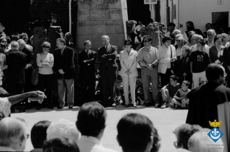 Ballets dins la Festa Verdaguer. Gil Orriols, alcalde de Folgueroles, Just Palma, regidor de Vic, Maria Homs, presidenta d'Amics de Verdaguer