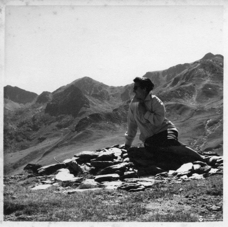 Retrat de Teresa Torres al port d'Envalira (Andorra)