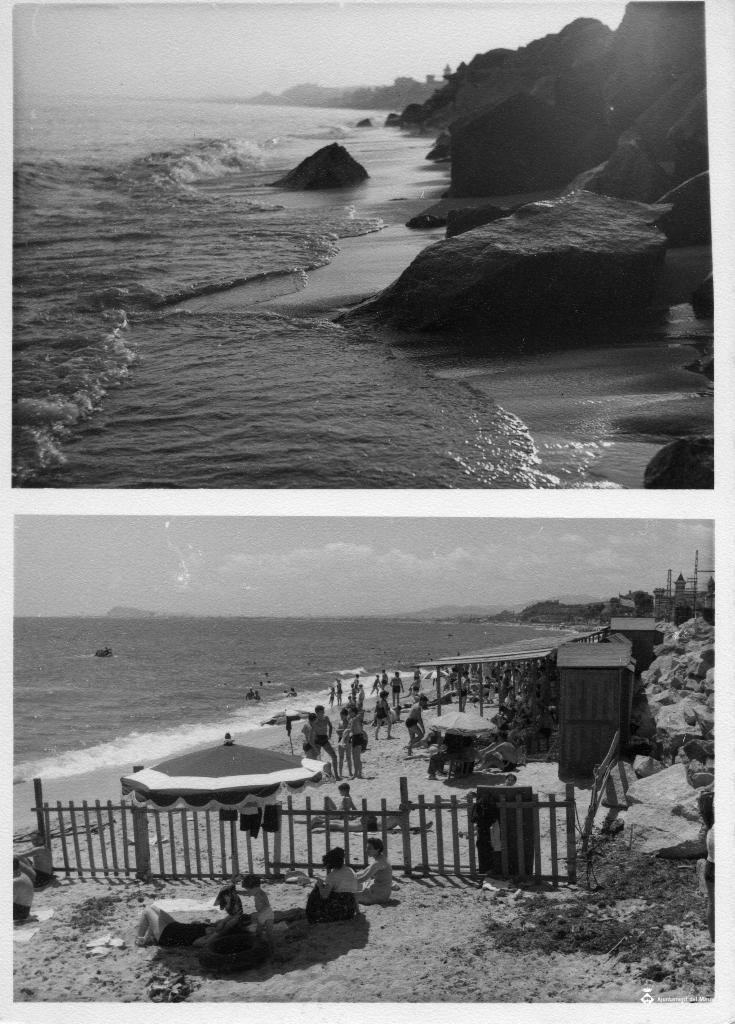 Muntatge amb dues fotografies de la platja del Masnou